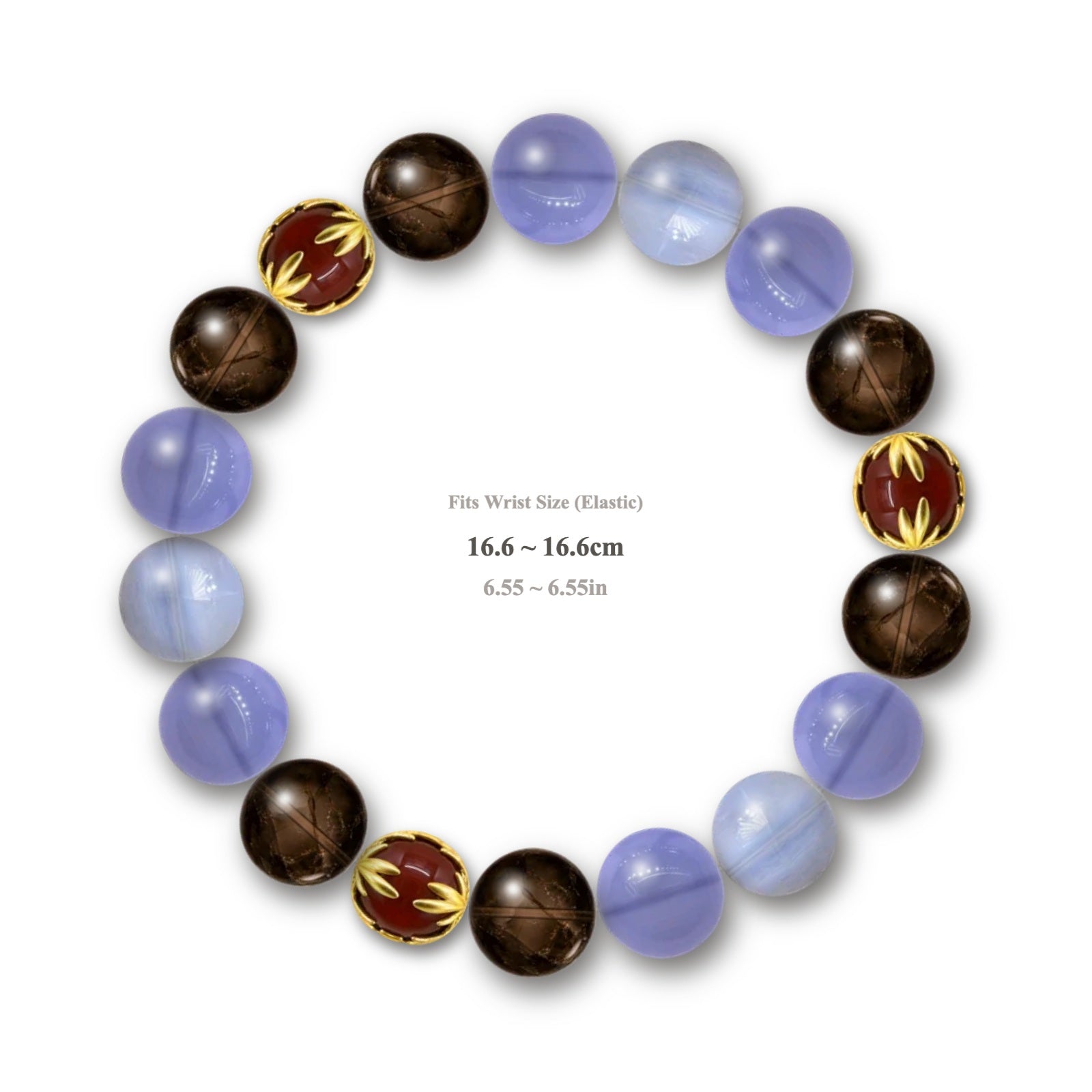 Smoky Lavender bracelet with smoky brown, lavender-blue, and red-gold crystal beads