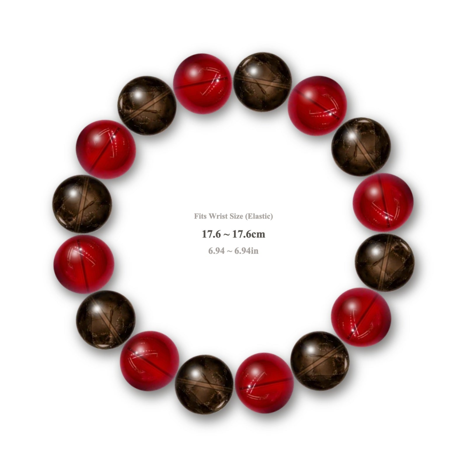 Crimson Smoke bracelet with deep crimson red and smoky brown crystal beads