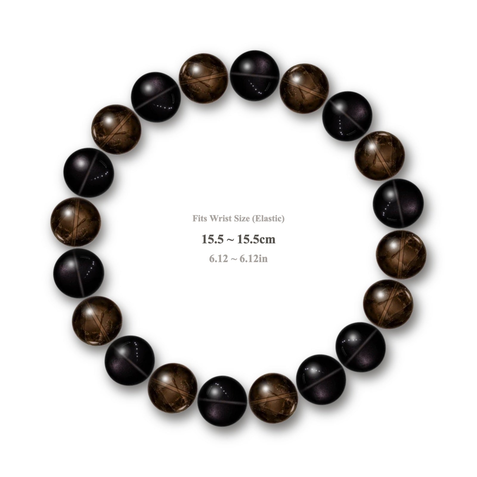 Midnight Smoke bracelet with deep black and smoky brown crystal beads