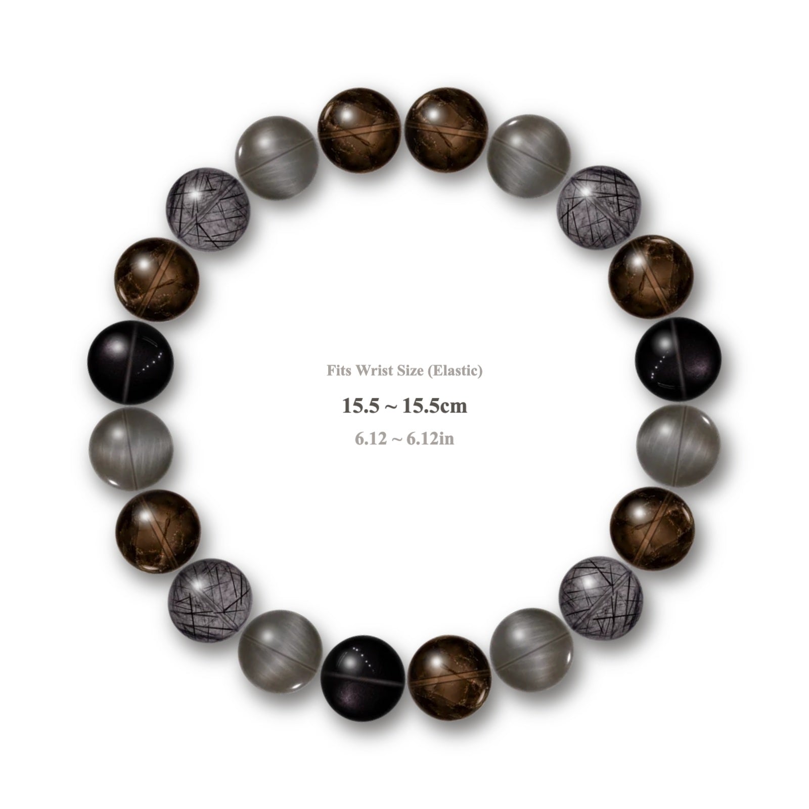 Shadow Smoke bracelet with smoky brown, silver-gray, and deep black crystal beads