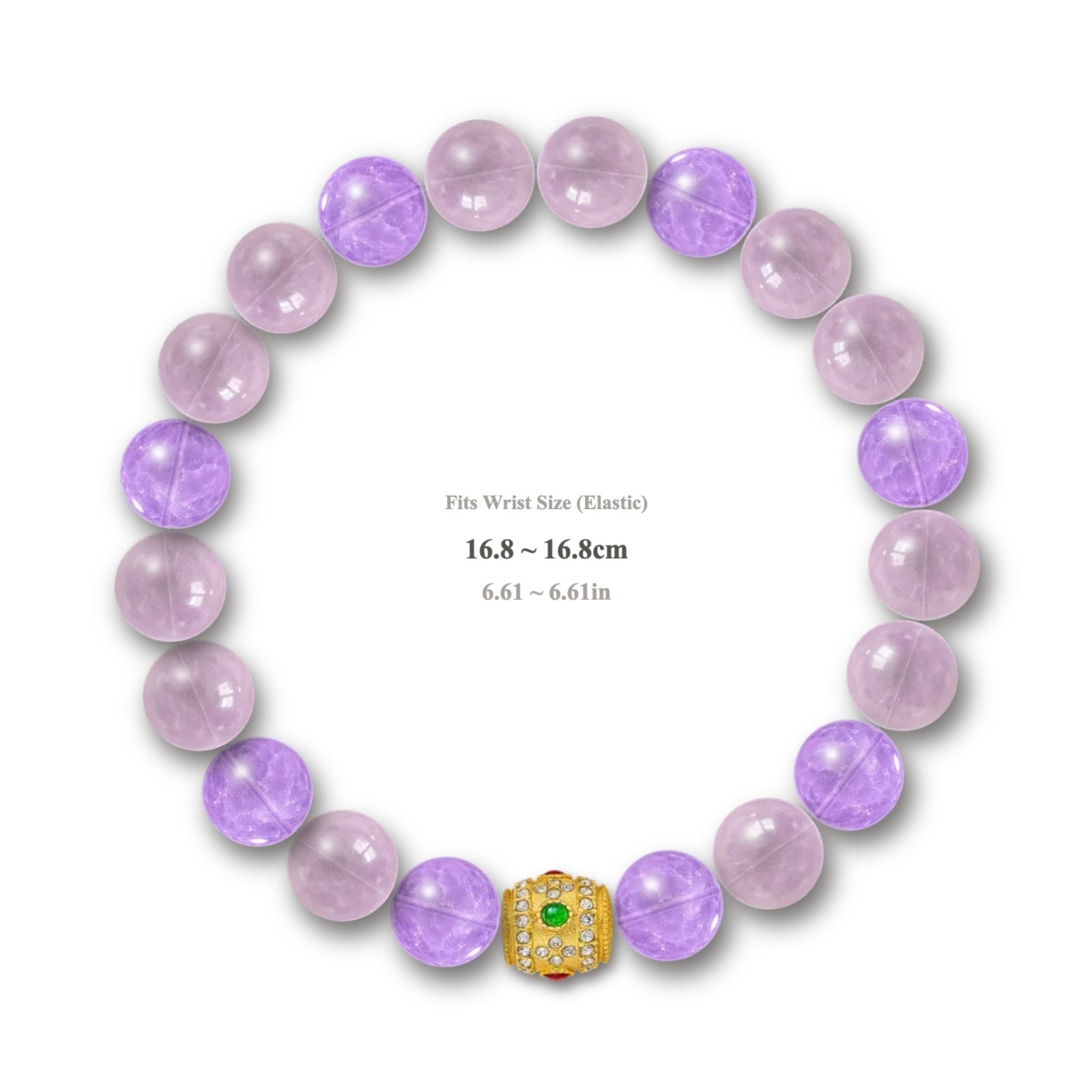 Lavender Treasure bracelet with soft lavender and amethyst purple crystals and gold treasure bead