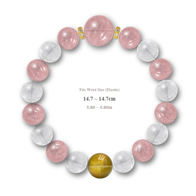 Rose Quartz & Clear Quartz Beaded Bracelet