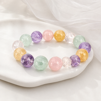 Pastel Crystal Stretch Bracelet | Rose Quartz, Amethyst & Green Fluorite