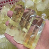 Video of natural citrine tower rotating to show light reflections