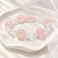 Rose Quartz & Clear Crystal Stretch Bracelet