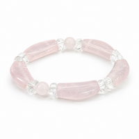 Rose Quartz & Clear Crystal Stretch Bracelet