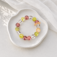 Strawberry Quartz & Peridot Stretch Bracelet